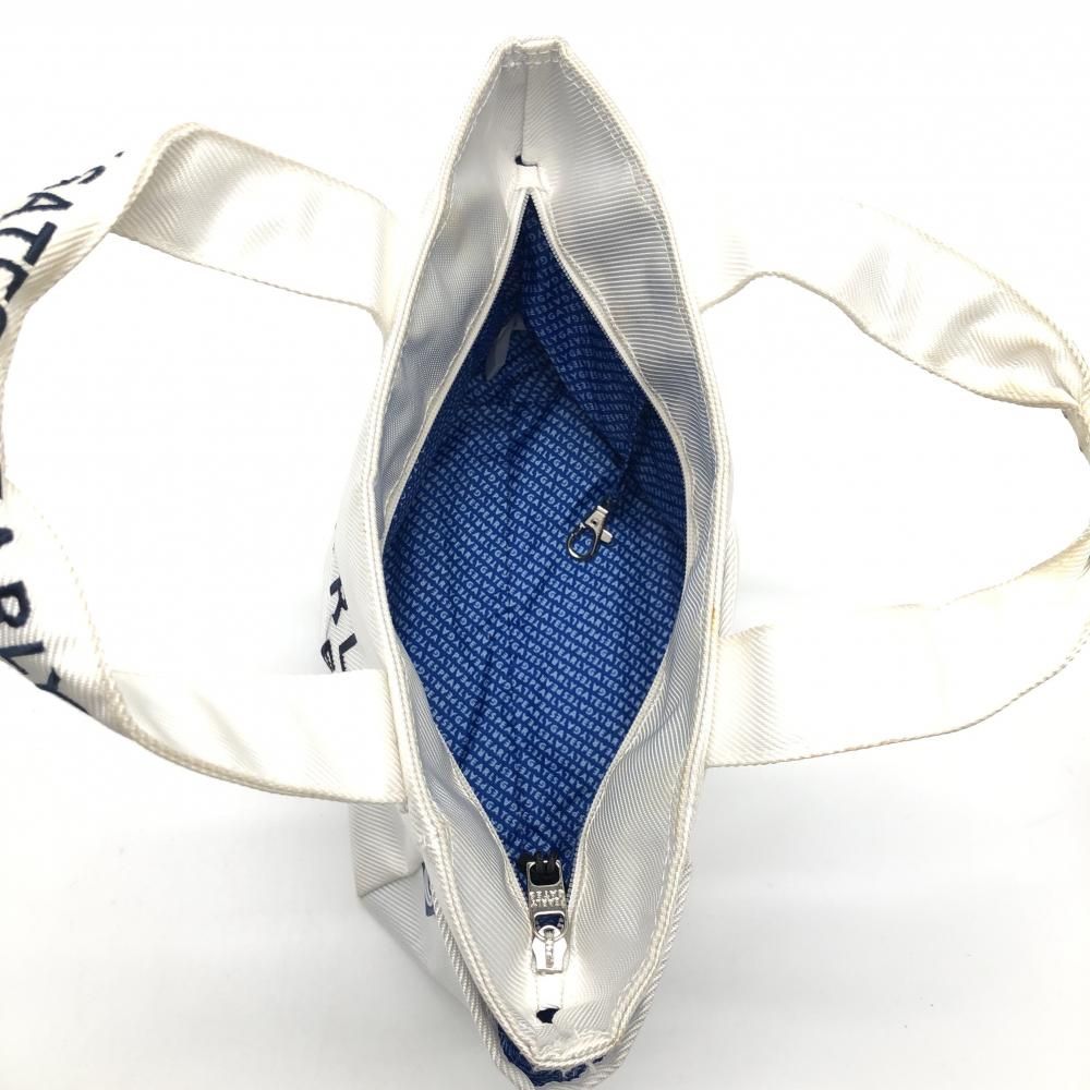 パーリーゲイツ カートバッグ 白×ネイビー ロゴ刺しゅう ニコちゃん  