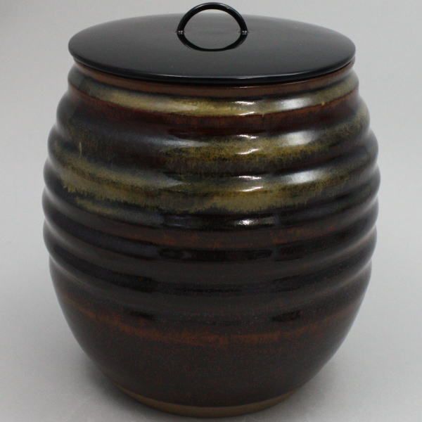 茶器/茶道具 水指（水差し）】 瀬戸釉 捻貫 宇田隆和作（佐平窯