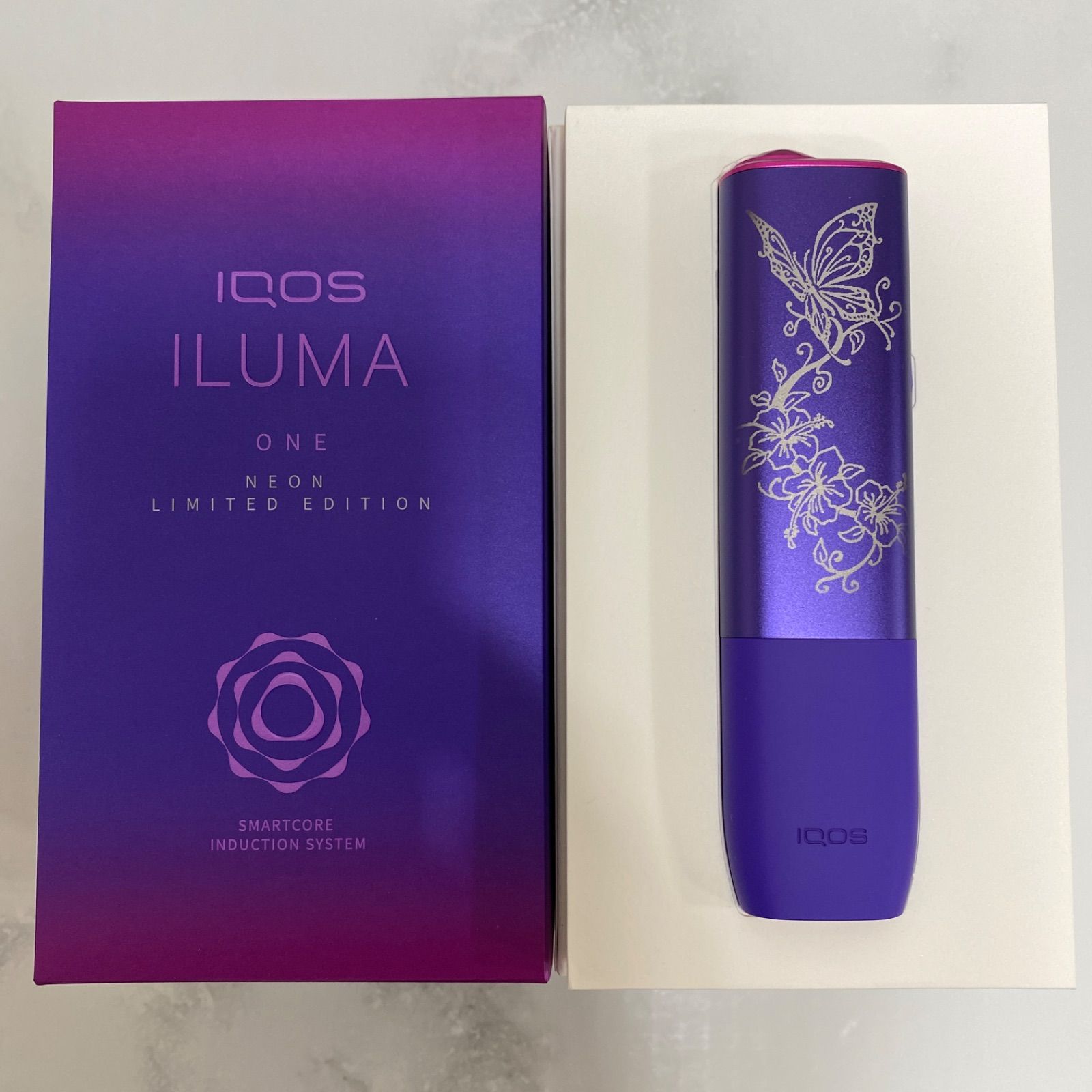 iQOS ILUMA ONE アイコス イルマワン レーザー加工＊ネオン限定蝶々 iQOS ILUMA ONE アイコス イルマ ワン レーザー加工 アゲハ蝶
