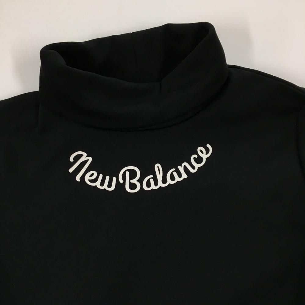 ニューバランス ゴルフ タートルネック 長袖 Tシャツ ロゴ 柄 4 美品】ニューバランスゴルフ 長袖タートルネックシャツ 黒 ロゴ
