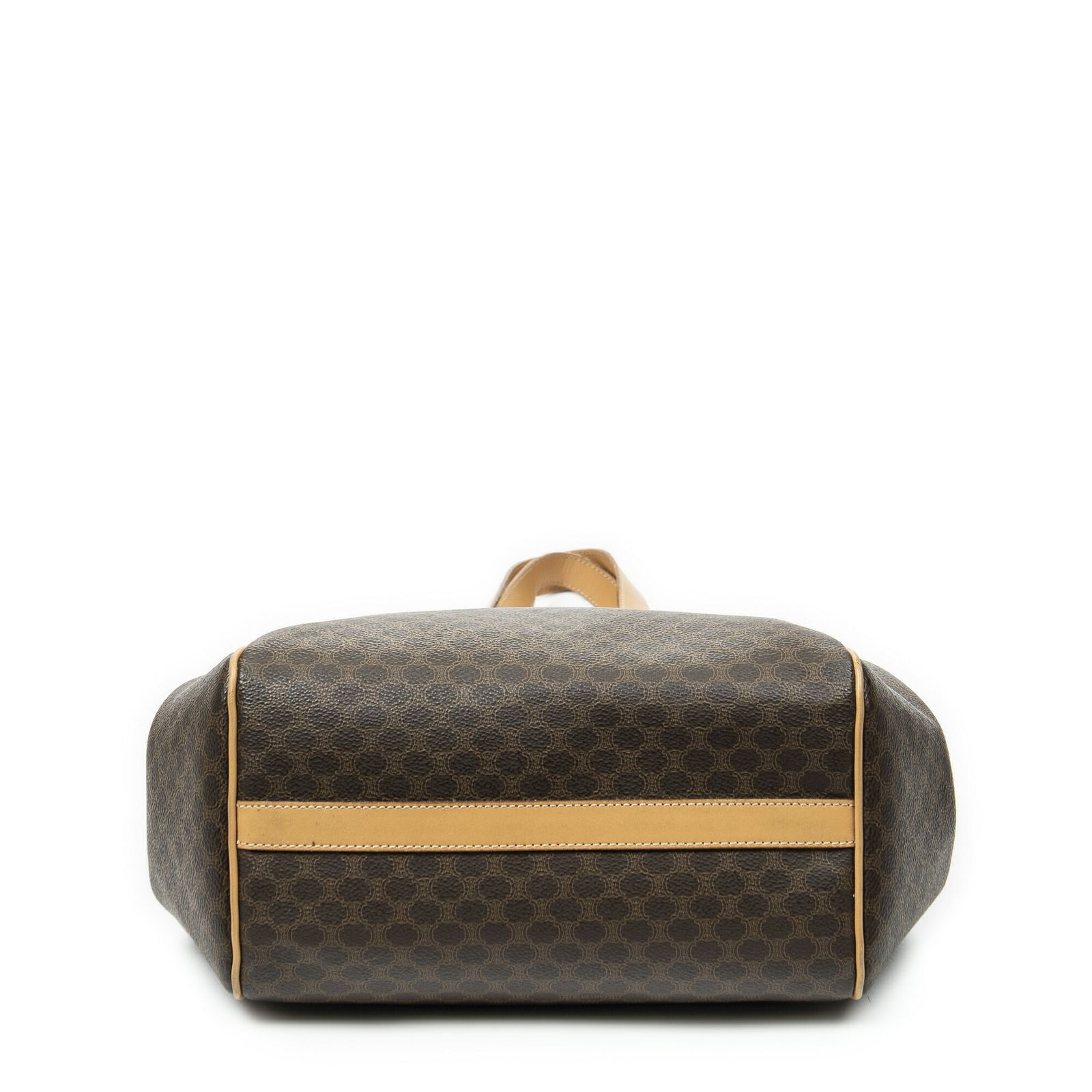 【CELINE】トートバッグ　マカダム柄　ベージュ　ブラウン　PVC CELINE セリーヌ トートバッグ マカダム ベージュxブラウン CELINE