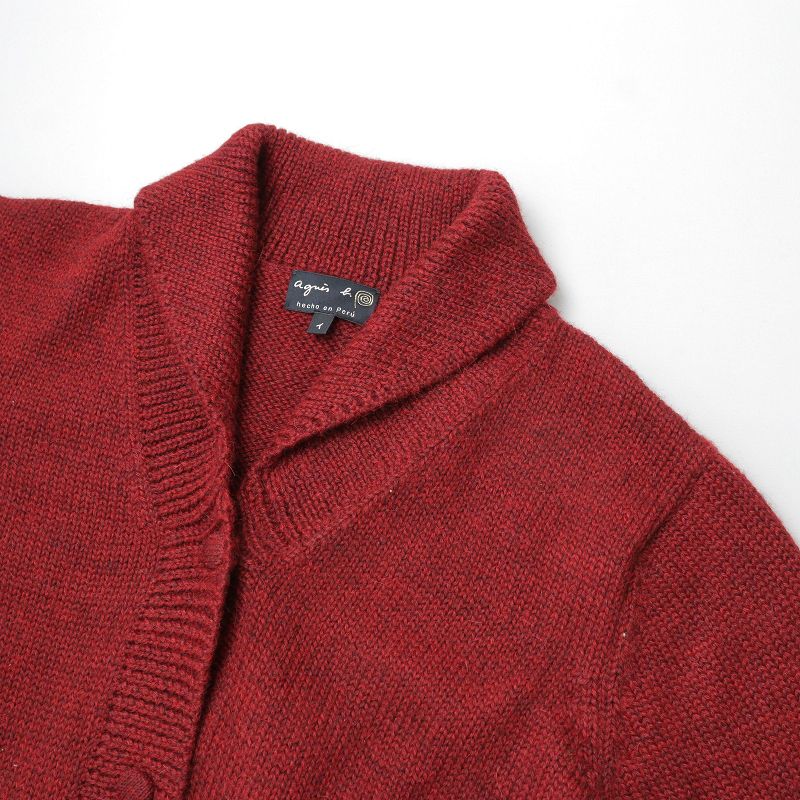 美品 アニエスベー agnes b. アルパカ100% ショールカラーニット 