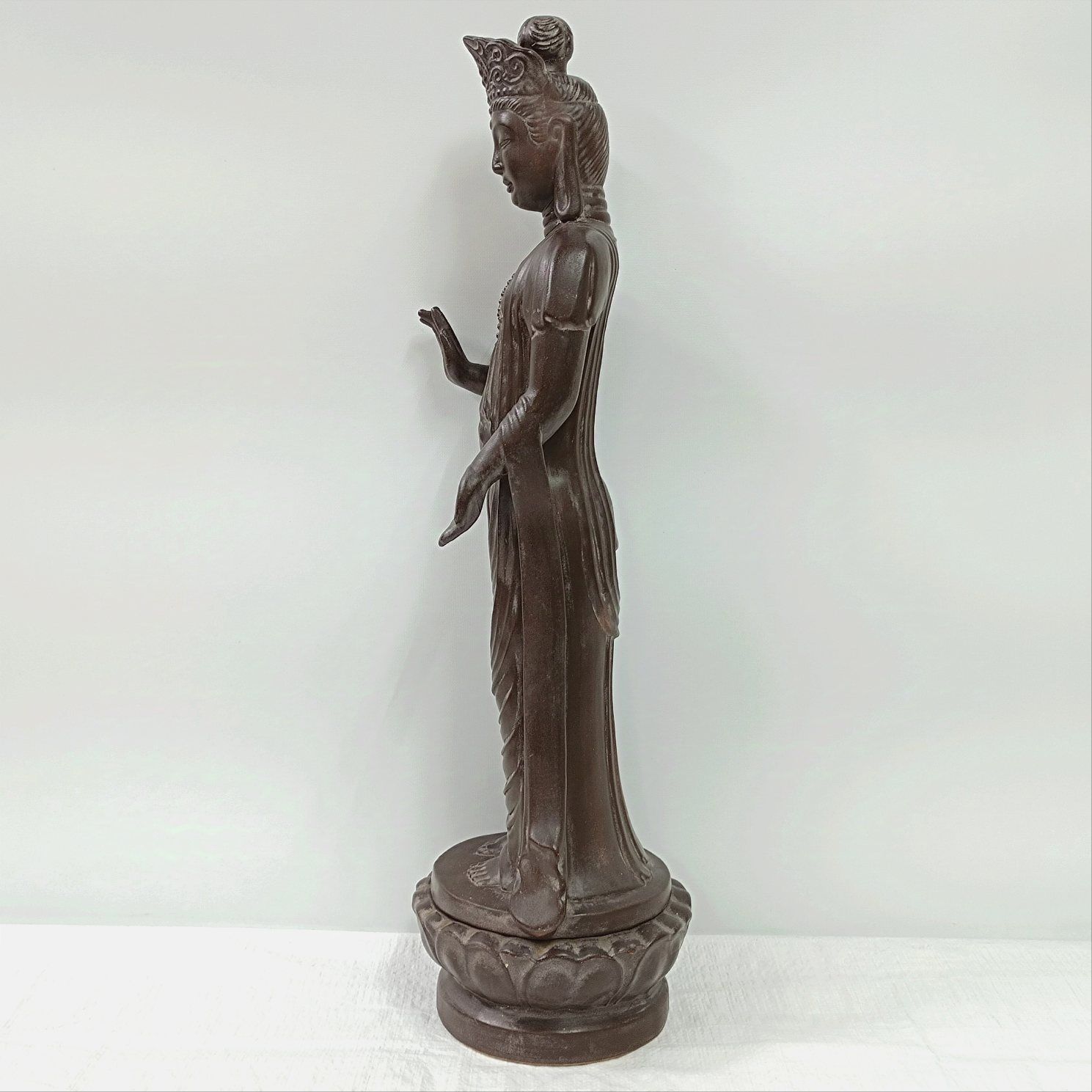 時代物 信楽焼 伝統工芸師 水山作 陶器製 大型観音像 - メルカリ 