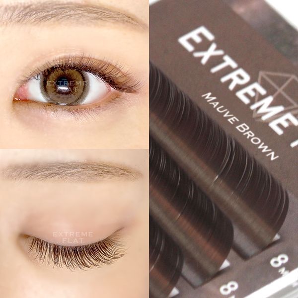 新品】フラットラッシュ☆モーブブラウン（カールJ/C/D）まつげ