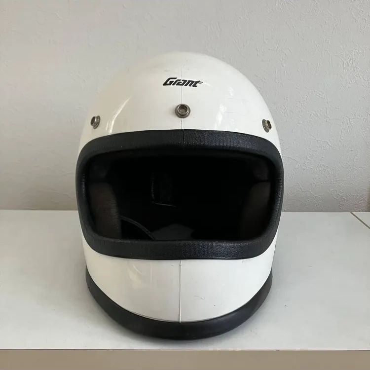 GRANT☆XLサイズ challenger ビンテージヘルメット 80年代 白 旧車 ...
