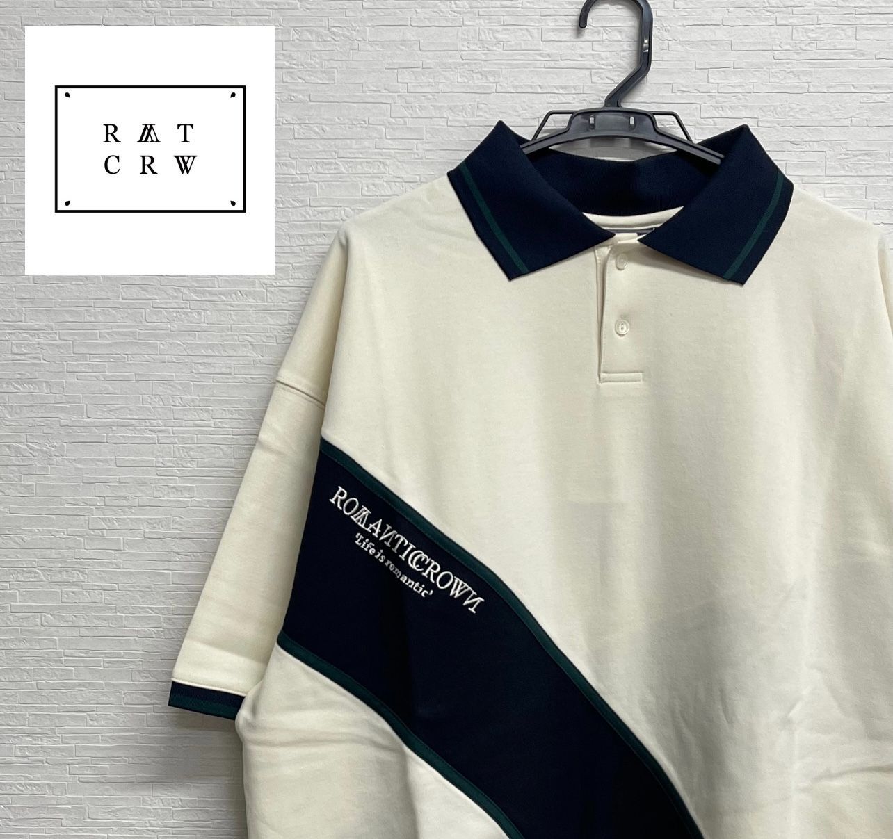 ROMANTIC CROWN LOGO LINE POLO オートミール