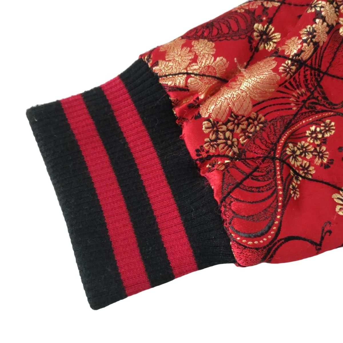 DESIGUAL - Desigual(デシグアル) Gジャン サイズXS レディース - 黒×ゴールド×マルチ 長袖/豹柄/刺繍/ラメ/フラワー(花)/春/秋 DESIGUAL - Desigual(デシグアル) Gジャン サイズXS レディース