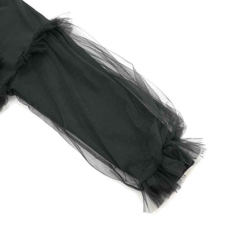 VIVIANO ヴィヴィアーノ　スウェット　黒 VIVIANO/ヴィヴィアーノ】Swell Tulle Sweat Shirt/チュール