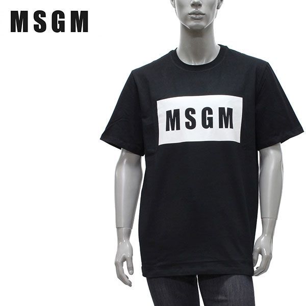 エムエスジーエム MSGM ボックスロゴ Tシャツ【ブラック】 2000MM520