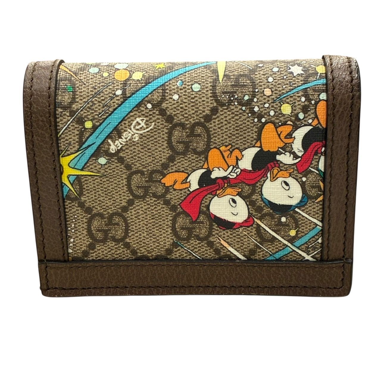 極美品 グッチ GUCCI GG柄 二つ折り財布 ディズニーコラボ ドナルド 