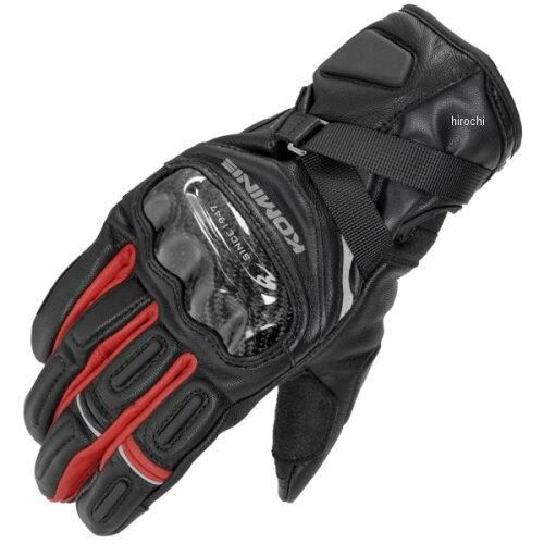 5営業日で発送 コミネ Komine GK-844 Protect Windproof Leather Gloves HG 品番 06-844 カラー Black Red サイズ M