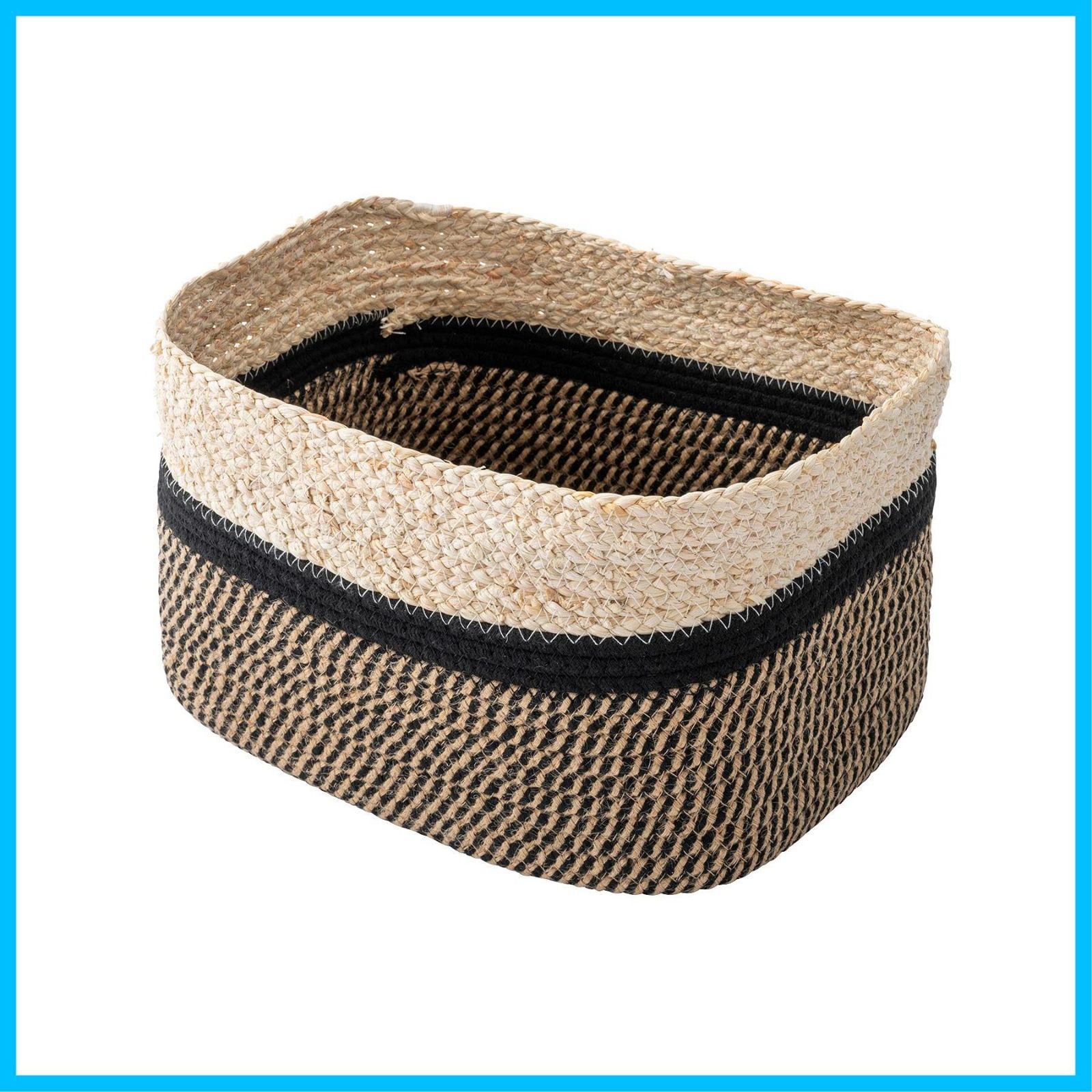 【在庫処分】コットンロープ ＆ メイズ バスケット レクタングル b2c L（ブラック）｜ランドリーバスケット 収納バスケット 収納かご 洗濯かご 衣類収納かご 小物入れ おもちゃ収納