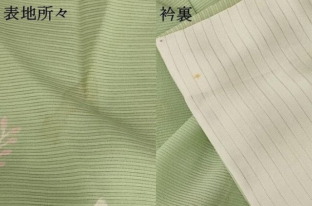 平和屋着物＊夏物 訪問着 絽 草花文 暈し染め 銀彩 正絹