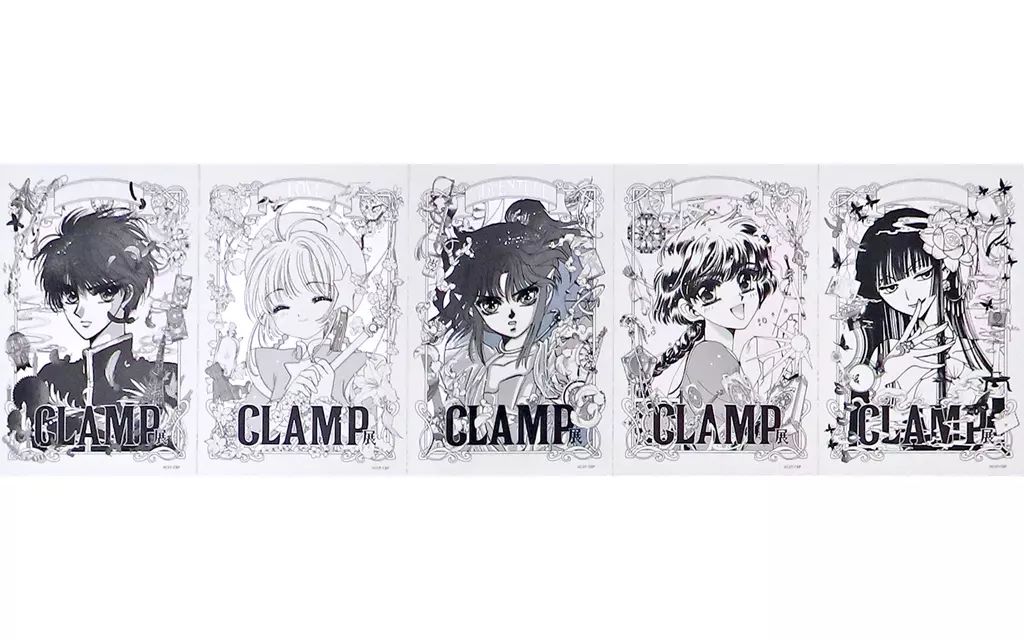 チケット特典の特製5連カード。 - 「CLAMP展」聖伝からCCさくら