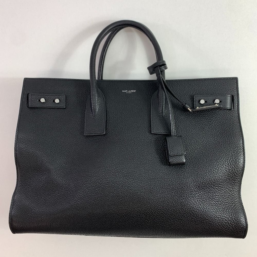 【中古】04w1032 ※サンローラン Saint Laurent シン ラージ サックドジュール スープル トートバッグ ブラック グレインレザー 2WAYショルダー ダッフル メンズ ビジネスバッグ 【八王子店】