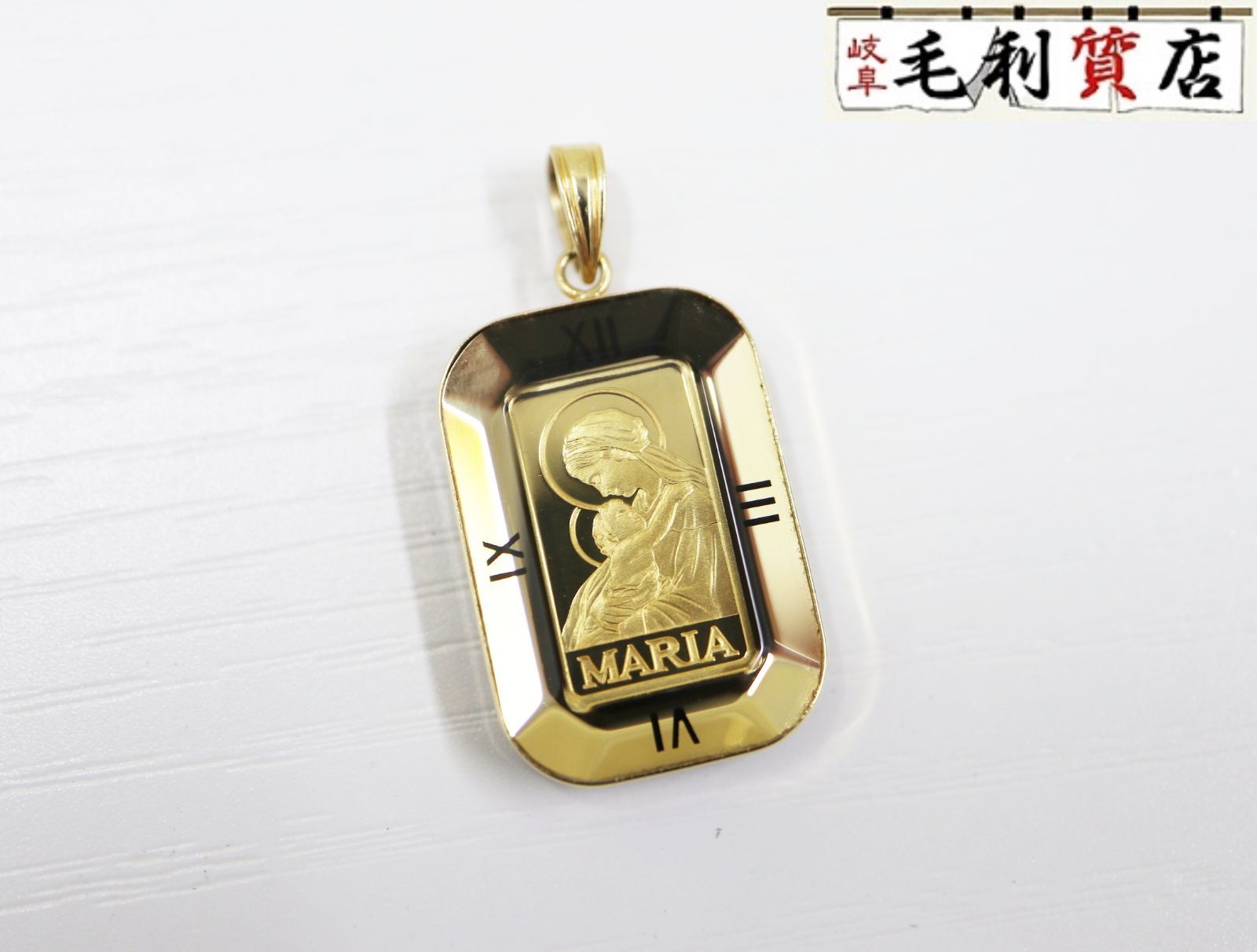 24金 インゴットペンダントトップ k24 マリア 24金 インゴット