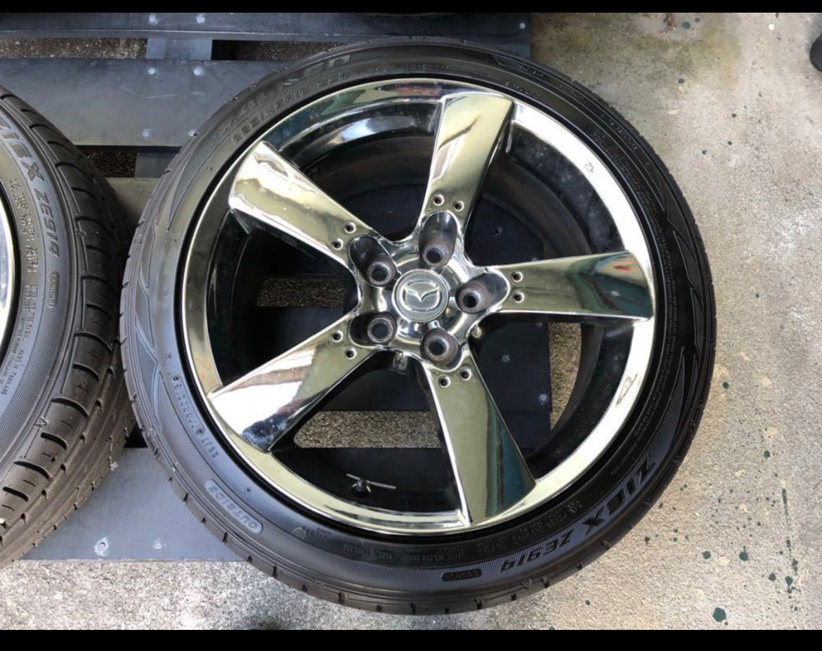 マツダ RX-8 純正 8J+50 18インチ タイヤメッキホイール 4本