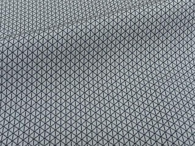 平和屋着物▽男性 銀座もとじ 風通お召 単衣 菱文 正絹 逸品  