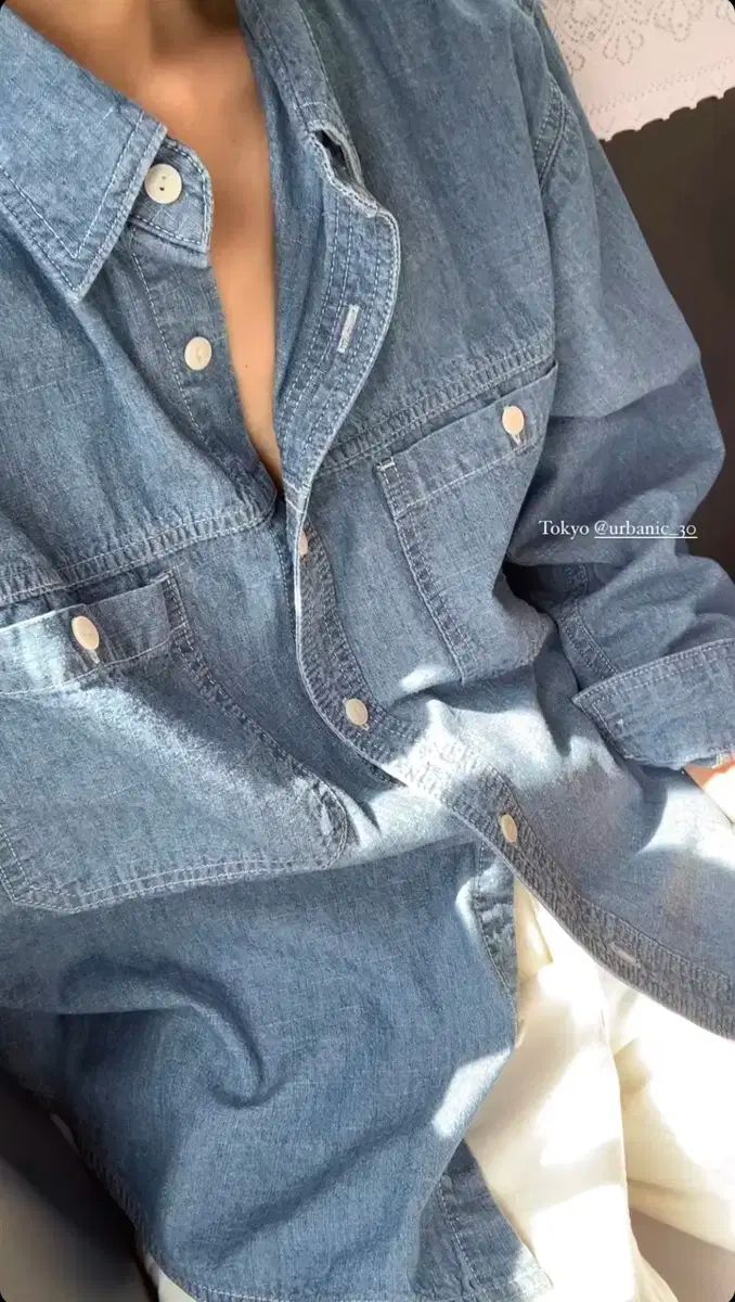  Urbanic 30 シャンブレー ワークシャツ 長袖 シャツ ブラウス