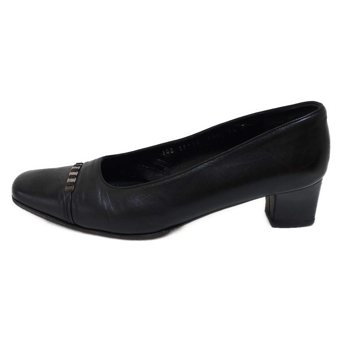 FERRAGAMO|SalvatoreFerragamo サルバトーレフェラガモ パンプス 7 1|2 D レディース - 黒 ヴァラ|アウトソール張替済 レザー