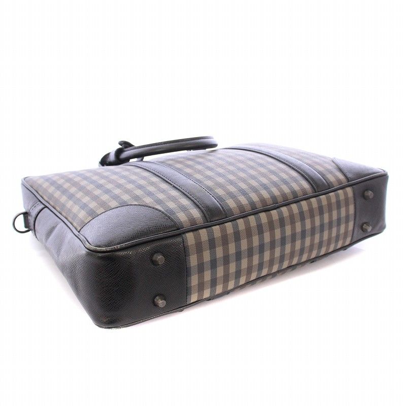 【極美品】アクアスキュータム レザー チェック柄 ビジネスバッグ ブリーフケース アクアスキュータム AQUASCUTUM 2WAY ブリーフケース ビジネス