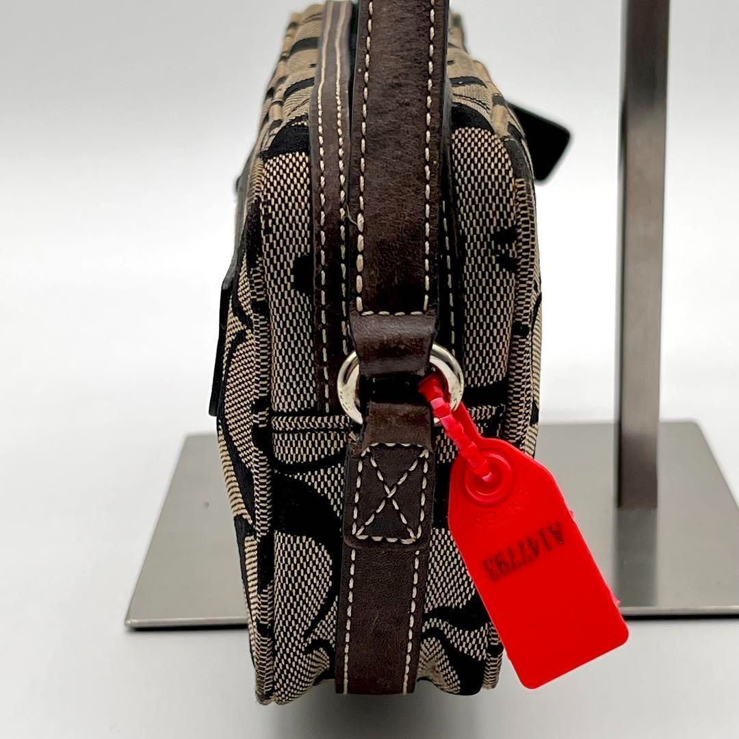 【良品】コーチ シグネチャ ポーチ ポシェット ショルダーバッグ キャンバス 良品】コーチ シグネチャー ポーチ ポシェット ショルダーバッグ