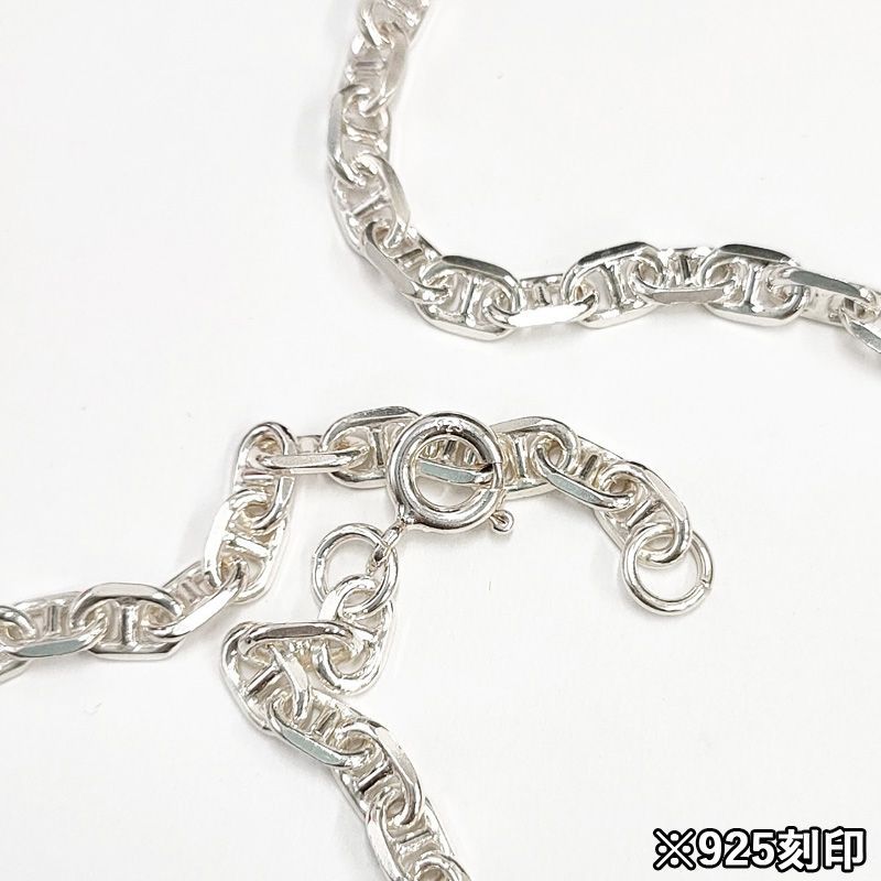 シルバー 925 アンカーチェーン カット ネックレス Silver Anchor ...