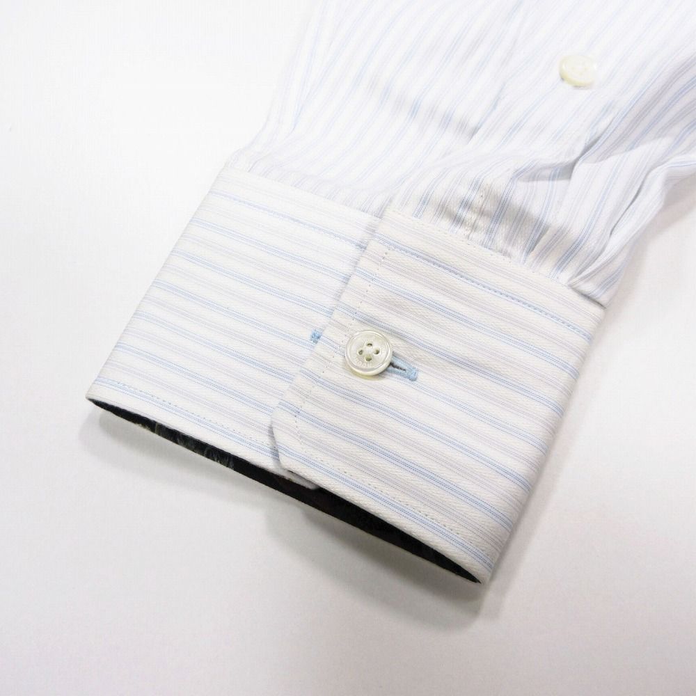 超美品 PaulSmith ポールスミス ストライプ デザインシャツ カフス付き Paul Smith ポールスミス ストライプ シャツ ドレス カジュアル