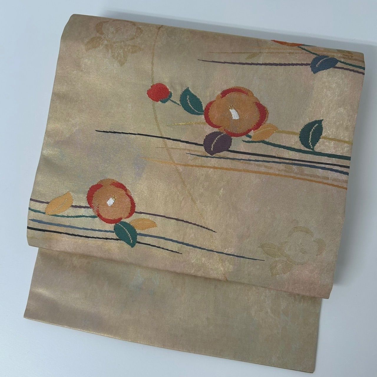 名古屋帯 正絹 引き箔 可愛い花 九寸 MA-209 - メルカリ