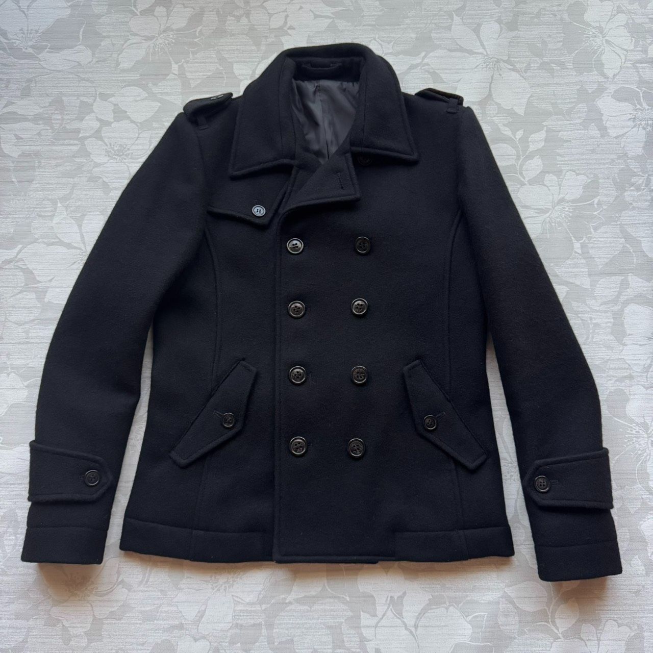 Lui s ルイス ウール混 Pコート ピーコート ブラック Lサイズ メンズ アウター