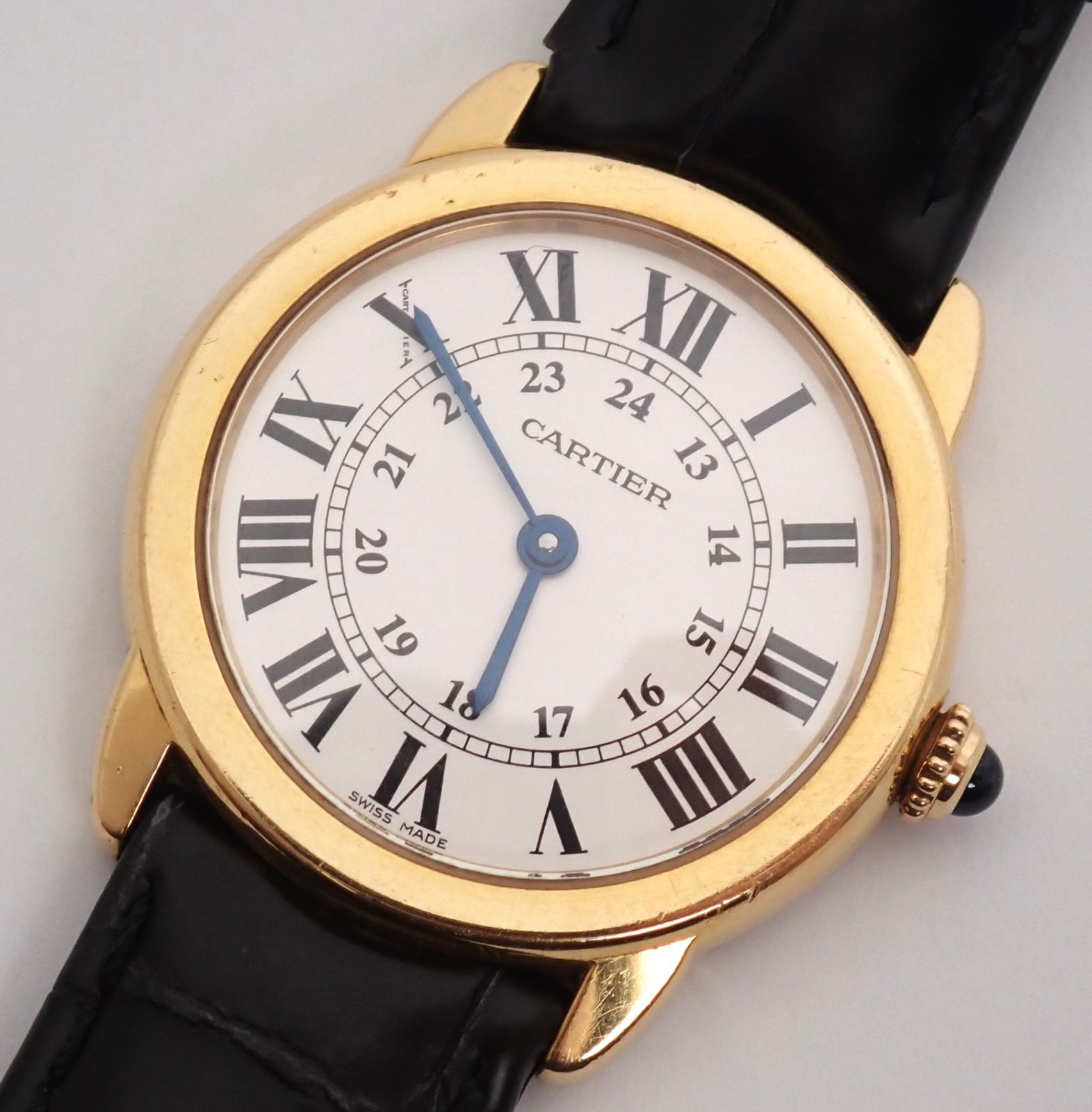 美品 Cartier(カルティエ) ロンドソロ W6700355 YG/SS/革 QZ クォーツ  