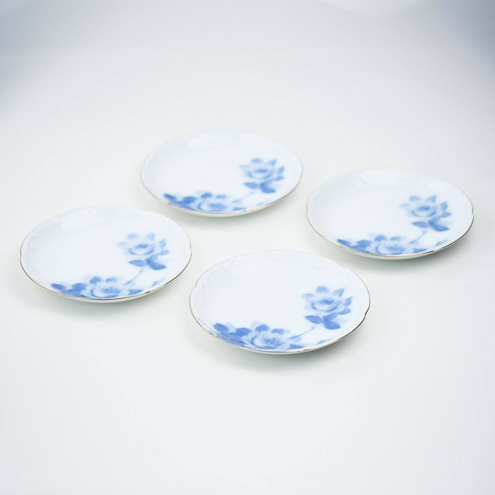 大倉陶園/OKURA ブルーローズ ケーキプレート デザートプレート 銘々皿 