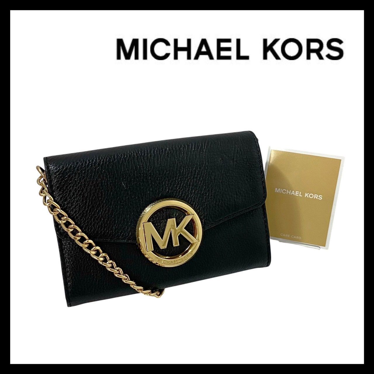 M【MICHAEL KORS】MKロゴ チェーン ミニ ショルダーバッグ レザー