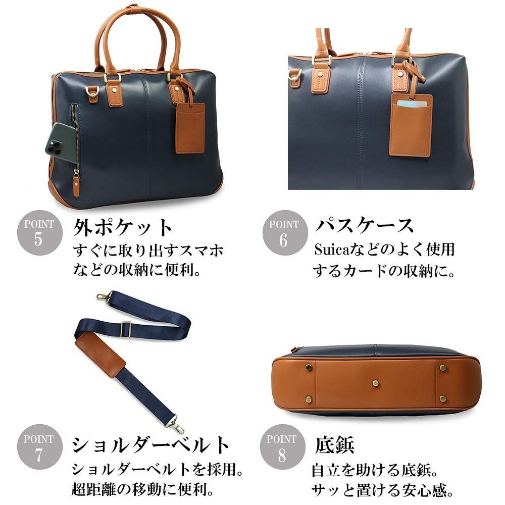 Amazon.co.jp: [VORQIT] ビジネスバッグ メンズ 革 本革 2way 自立 大