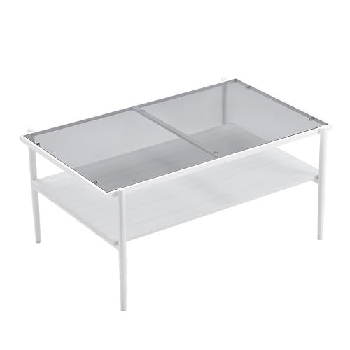 大 リビング おしゃれ 強化ガラス 二段収納 一人暮らし ガラステーブル センターテーブル ローテーブル 収納付きセンターテーブル