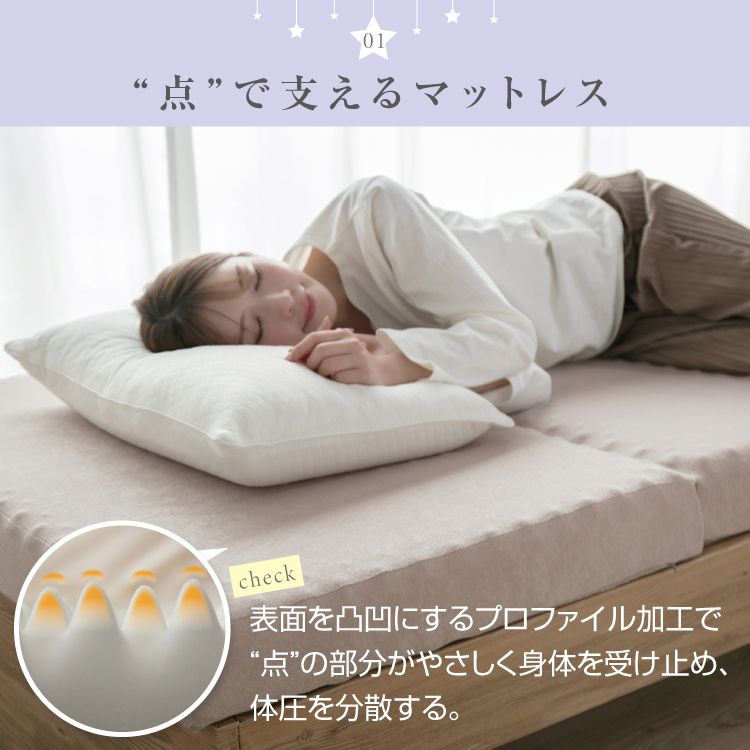 高反発 プロファイルマットレス シングル 97×195cm 厚さ10cm 折りたたみ