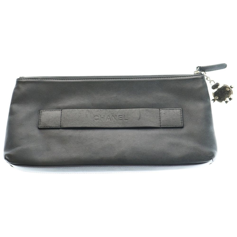 CHANEL シャネル キーボード レザークラッチバッグ ブラック 24番台 レディース