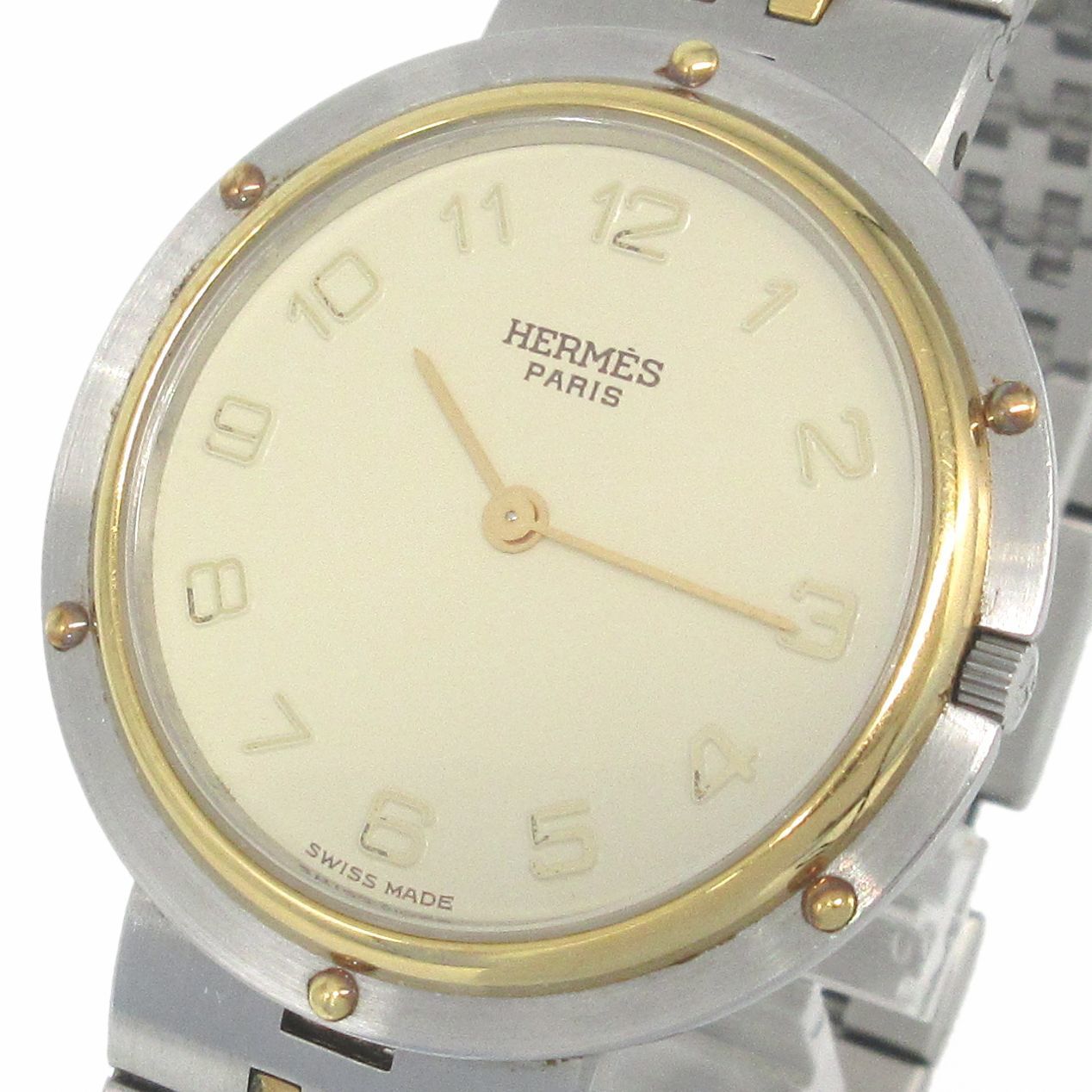 HERMES アイボリー文字盤 時計