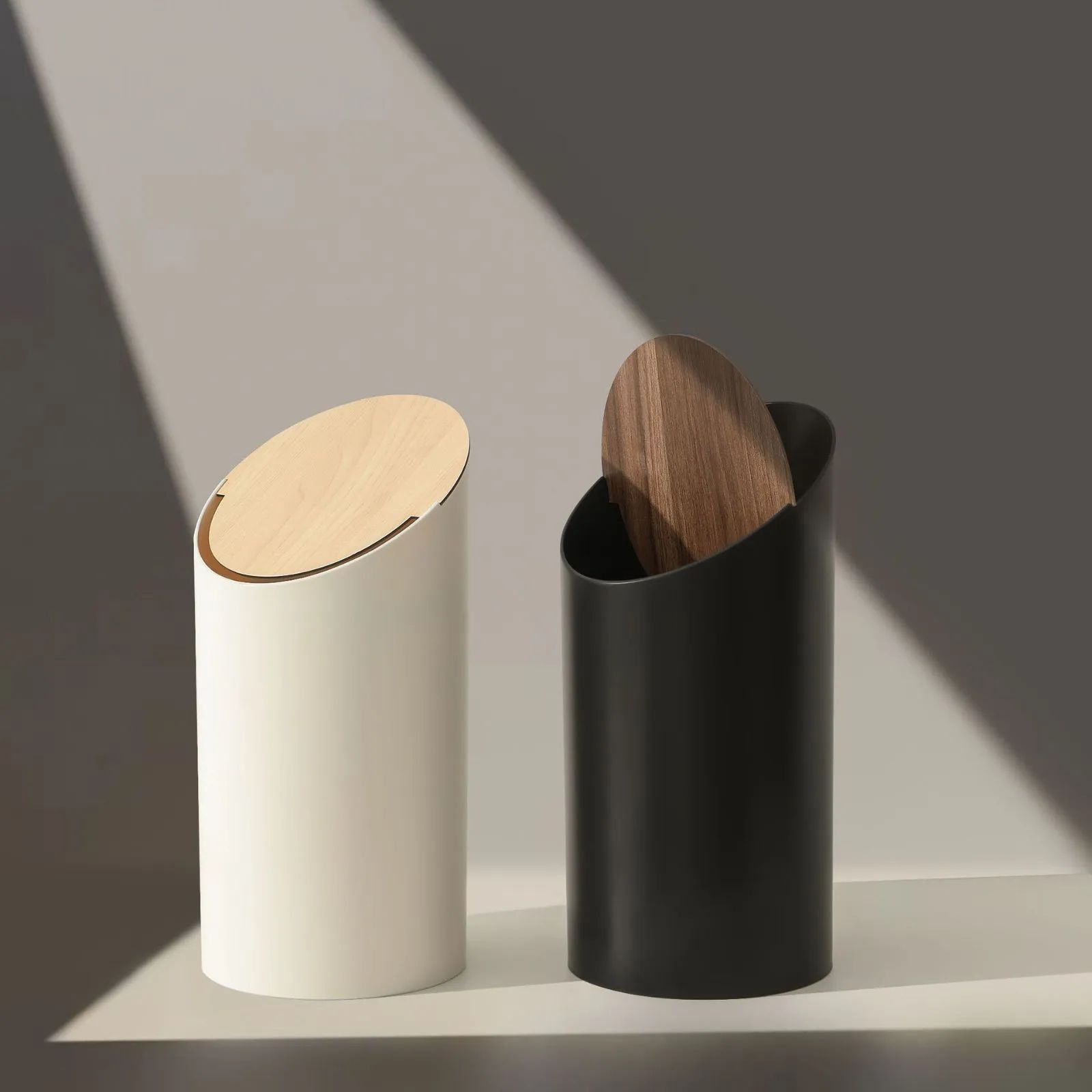 ゴミ箱 円形 蓋つき 回る蓋 ホワイト ブラック 9L シンプル 多機能 ゴミ箱 トラッシュボックス 円形 蓋つき 回る蓋 カラー