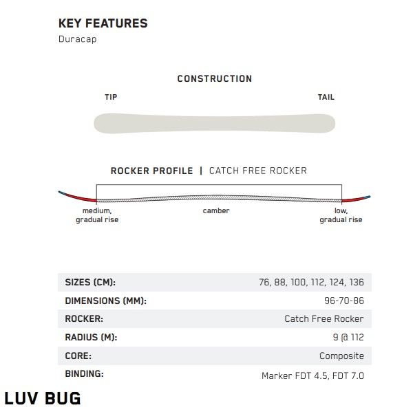 チューンナップ済み K2 LUV BUG 112cm K2 Luv Bug Skis + FDT 4.5 Bindings - Kids' 2024 | evo