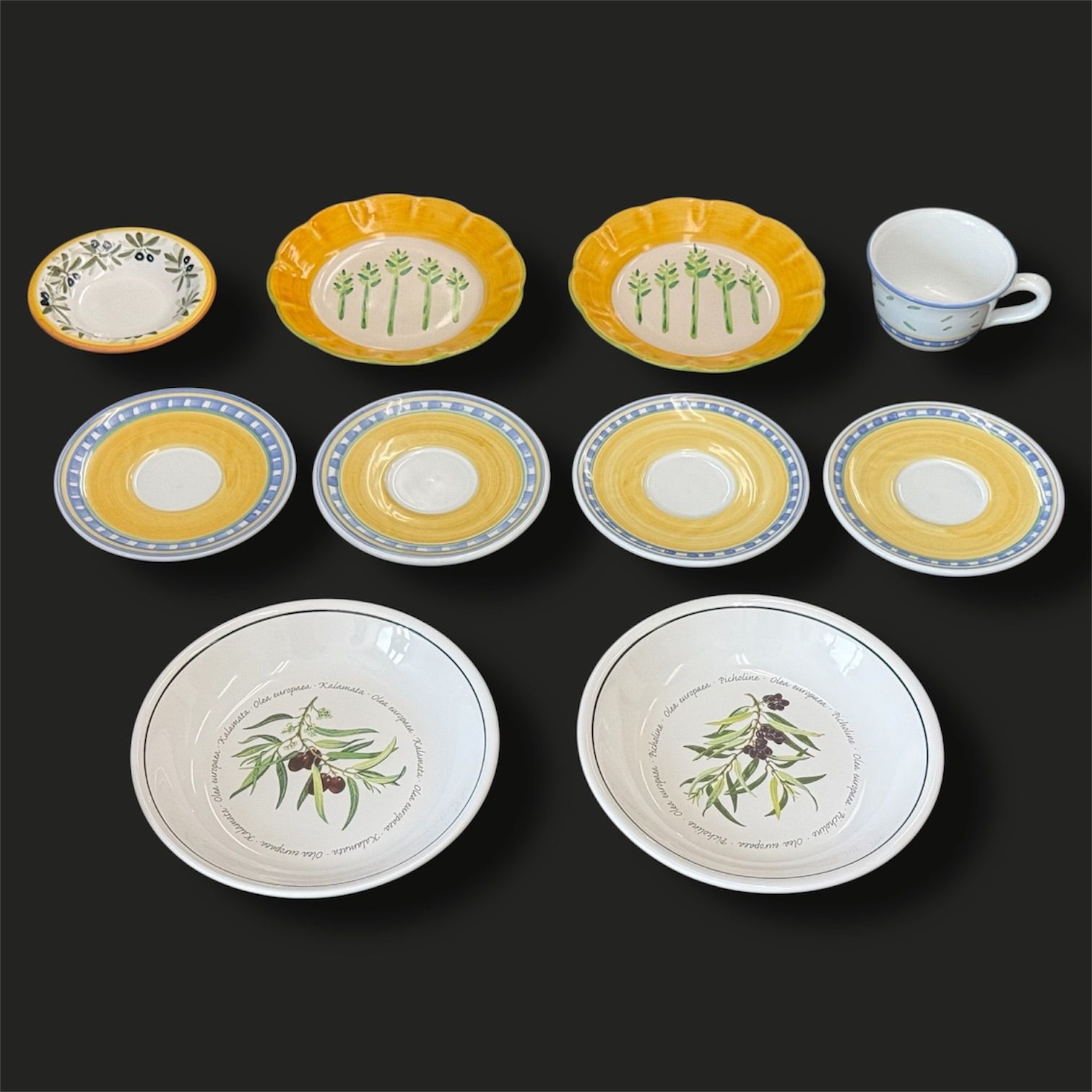 イタリア ウィリアムズソノマ Williams Sonoma 食器まとめ 10点 イタリア製 ポルトガル製 Country Fair Designers Guild プレート＆スーププレート＆カップ フレンチカントリー調