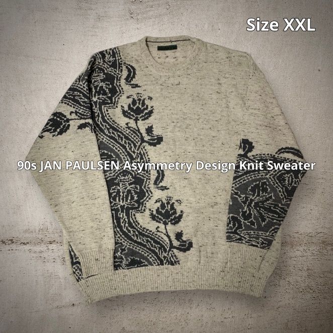 90s JAN PAULSEN Asymmetry Design Knit Sweater ジャン・ポールセン 
