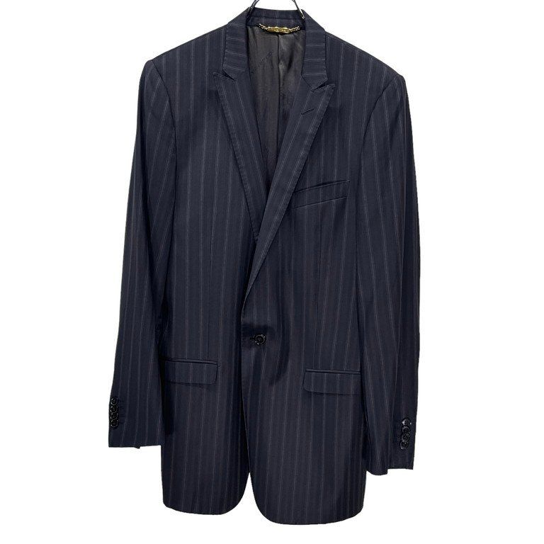 DOLCE&GABBANA ナローピークドラペルストライプ1Bテーラードジャケット 