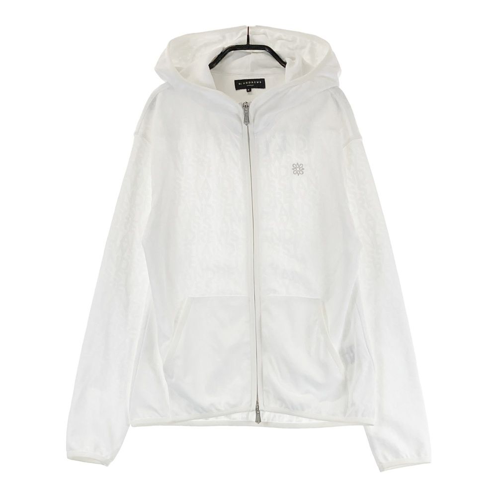 サイズ S ST ANDREWS セントアンドリュース モデル ジップパーカー ジャケット 総柄 ホワイト系 240101537785 ゴルフウェア レディース ストスト