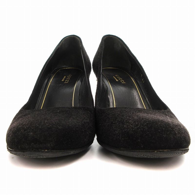 グッチ GUCCI パンプス ラウンドトゥ チャンキーヒール スタッズ