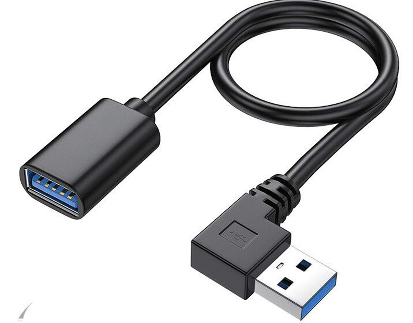 SKZIRI USB 3.0 L型 左右90°方向変換 ケーブル タイプAオス- タイプAメス 超高速 5 Gbpsのデータ転送同期リード 延長ケーブル 60 cm-左Ｌ