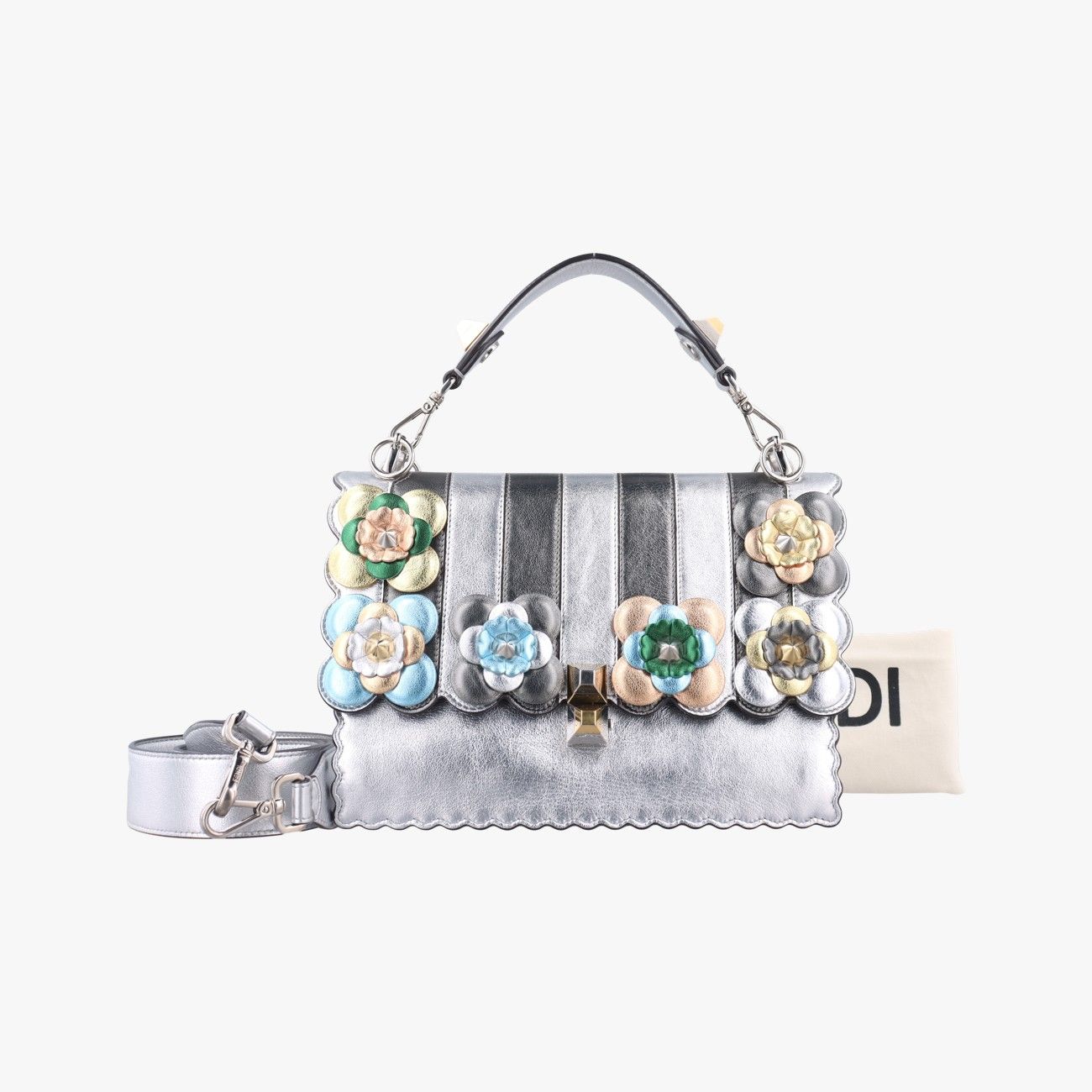 FENDI キャナイ　バッグ フミ様】フェンディ キャナイ レザー ショルダーバッグ マルチカラー