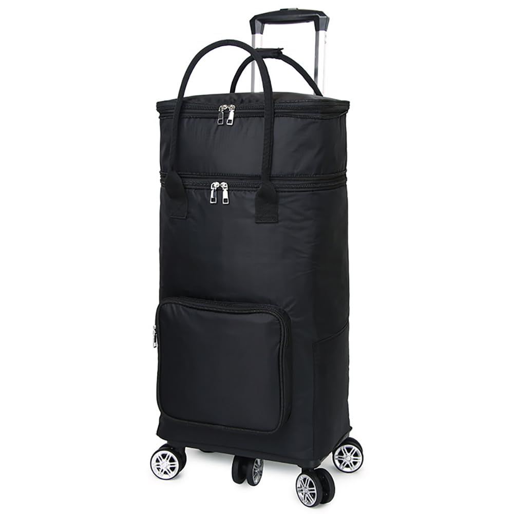 折り畳み 大容量 35L 買い物カート ショッピングキャリー 防水 ショッピングカート 保冷保温 5輪 静音 横押し 高齢者 女性 軽量 Fuyutu 持ち運び 高さ調節 アウトドア 釣り 旅行 (A 35L)