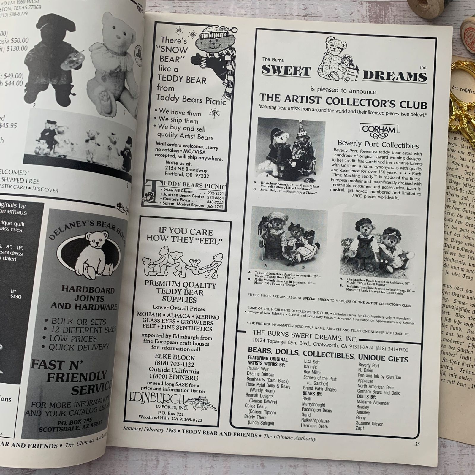 ヴィンテージ 雑誌 TEDDY BEAR and friends くま 広告 イラスト