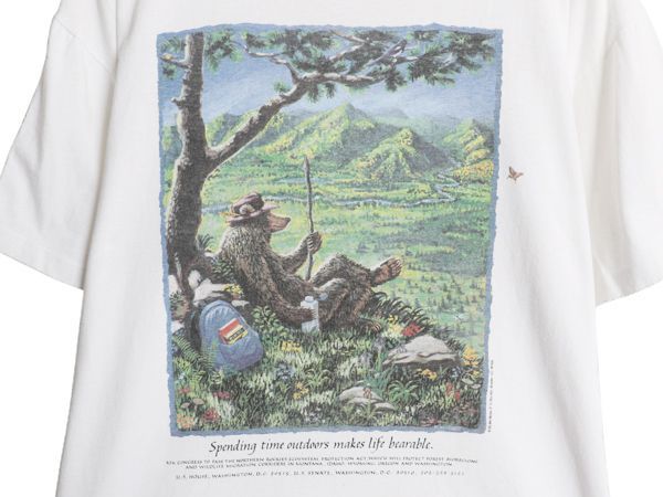 90s Jim Morris ビンテージ　アートプリントメッセージTシャツ　L 90年代 USA製 ”Jim Morris” アニマル アート プリントTシャツ